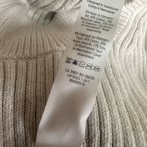 Lululemon Ribbed Wool Silk Blend Knit Tank • Cream • Sz M - Picture 7 of 7